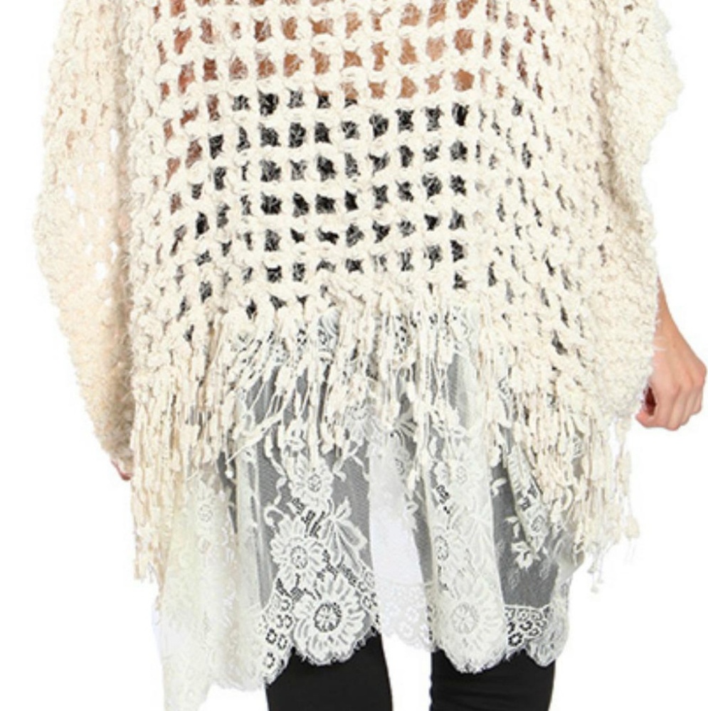 RYI Crochet Lace Poncho - Picture 2 of 4